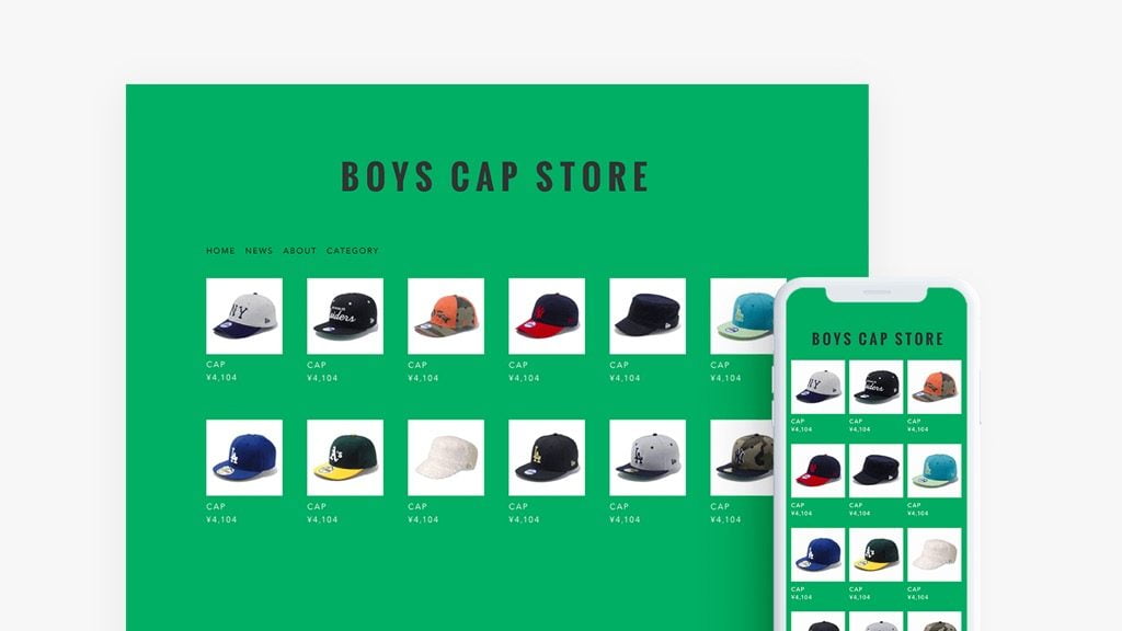 STORES.jpテンプレート「NUMBERS_green」